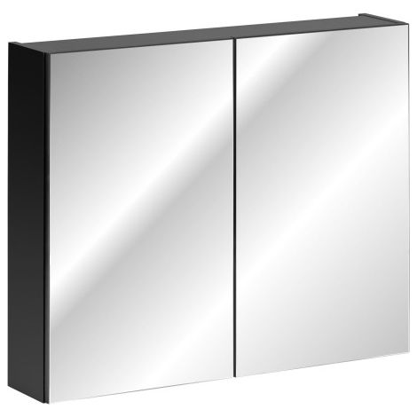 Cabinet miroir en bois - H 65 x L 80 x P 17 cm - Rosario Black - Livraison gratuite