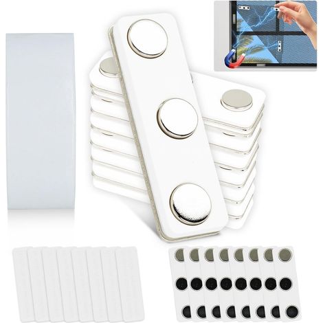Aimant Moustiquaire 8 Pièces, Aimant pour Moustiquaire Sans Perçage, Moustiquaire Fenetre Magnetique, Moustiquaire Magnétique, Aimant Rideau, Comprend 2m de Ruban Adhésif Transparent en Maille (1/5)