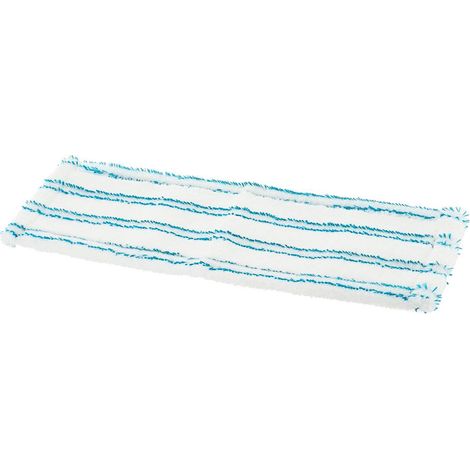 Housse de lavage a rayures desincrustantes pour tete de balai plate - blanc/bleu - Tendance (1/3)