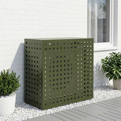 vidaXL Funda para Aire Acondicionado Verde oliva 110 x 50 x 105 cm (1/5)