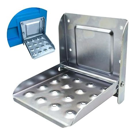 Trailer Step Trailer, Folding Step Stool for Trucks, Zinc-Plated Steel Folding Step Ladder for Trailer, Camping Car Accessories, Folding Step Ladder (1/5)