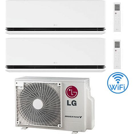 Climatizzatore Condizionatore LG Dualcool Deluxe R32 Wifi Dual Split Dual Inverter 9000 + 12000 BTU con U.E. MU2R17 NOVITÁ Classe A+++/A++ (1/2)