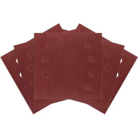 Papier de verre auto-agrippant, carré 113 x 113 mm, P120, lot de 5, avec 8 trous pour 04-623 (1/3)