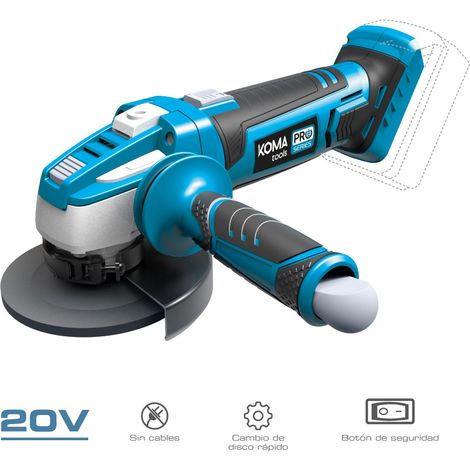 Amoladora angular 20 v ø115 mm sin batería ni cargador, 28,9 x 23,9 cm (1/7)