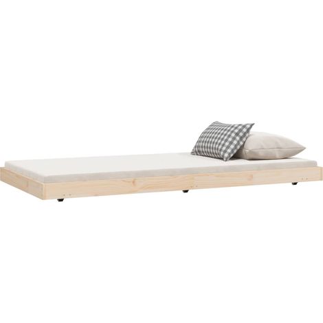 Bed Frame without Mattress 90x190 cm Single Solid Wood Pine vidaXL (1/4)