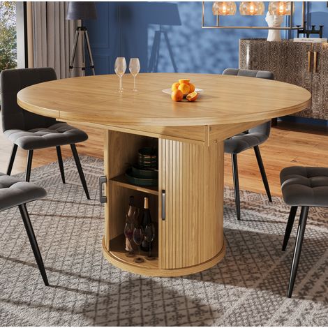 Esstisch ausziehbar Stauraum 118 158 cm OKMYHOME (1/5)