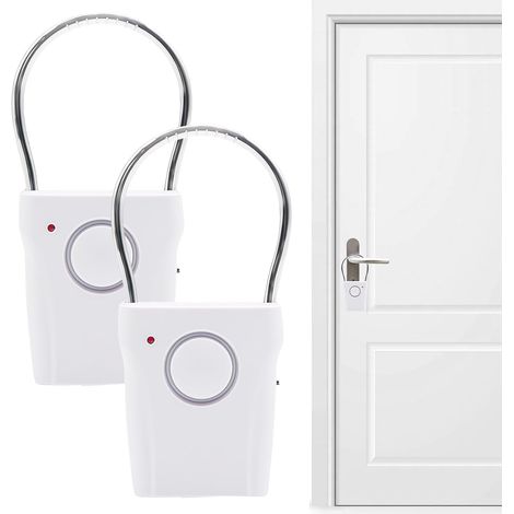 Lot de 2 alarmes de poignée de porte, alarme de poignée de porte 120 dB, alarme de porte, alarme de fenêtre, alarme de poignée de porte, capteur de contact pour la maison/chambre d'hôtel (1/5)