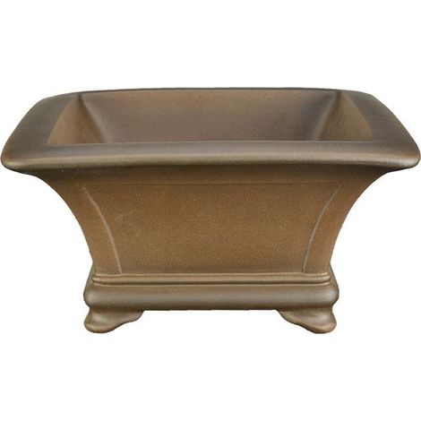 Vaso per bonsai quadrato in gres 17x17x9 cm - SM066c