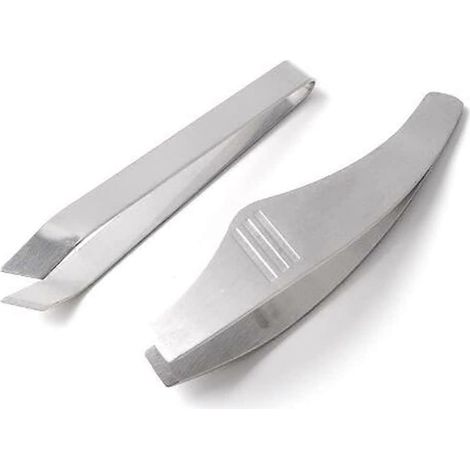 Fischgrätenpinzette (2er-Set), Edelstahlpinzette, schräge Pinzette, Fischpinzette, Pinzette für Enten-, Hühner- und Schweinehaare, Küchenpinzette (1/5)