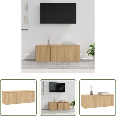 TV-Schrank Sonoma-Eiche - TV-Schrank Sonoma-Eiche 80x34x30 cm Holzwerkstoff (1/5)