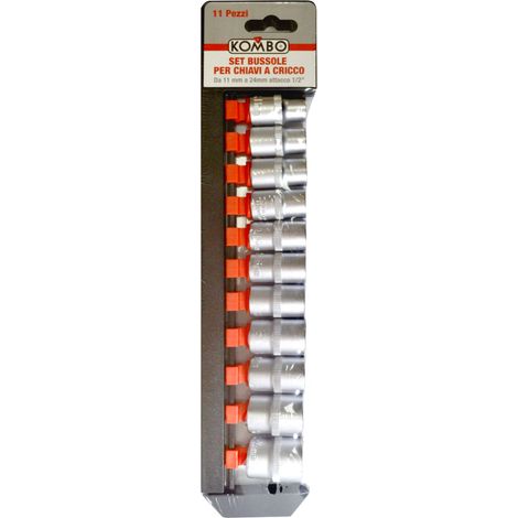 Set bussole per chiavi a cricco 11 pezzi da 11mm a 24mm