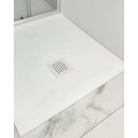 Piatto doccia Jolie in mineralmarmo bianco opaco cm 80x80x2,5