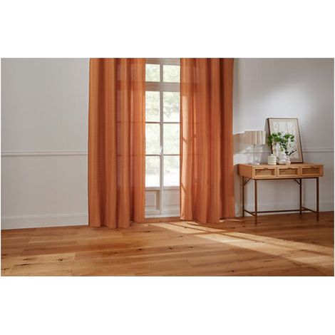Lot de 2 voilages "Noa" motif rayures plissées tamisant 140 x 240 cm Atmosphera