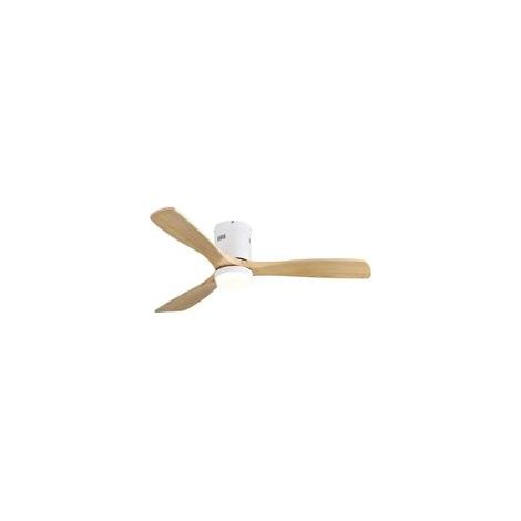 Ventilateur Plafond avec Lumière LED,3 Couleurs,52 Pouces 3 pales en Bois Massif,6 Vitesses,Moteur CC Réversible,Blanc (1/5)