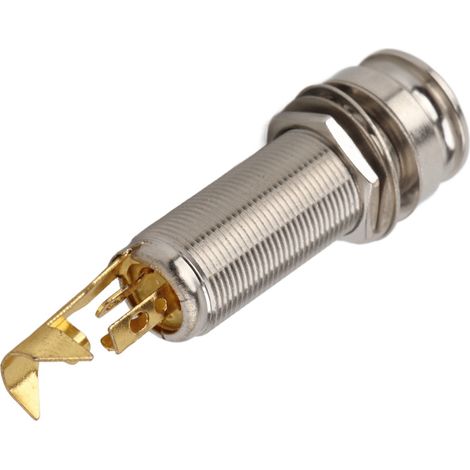 Prise Jack Stéréo Cuivre pour Guitare Électrique Ukulélé Micro, Lot de 2, Argent et Or, Connecteur Audio 6,35mm (1/5)