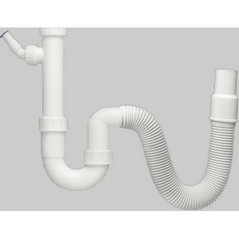 Haas siphon de vidange avec tube 1 1/2" avec flexible et raccord pour appareil (1/2)