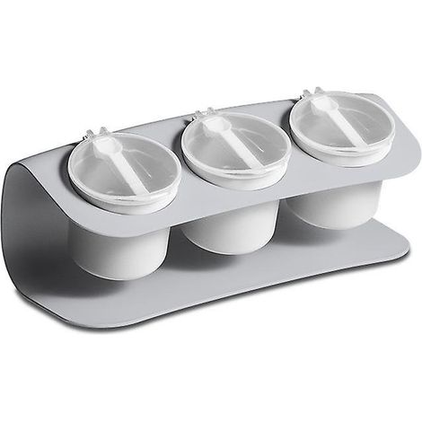 Ensemble de boîtes à épices empilables - Contenants à épices gris pour la cuisine (1/5)