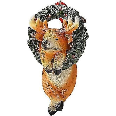 Petit animal décoratif de Noël à suspendre au sapin, à la maison, au bureau ou à la chambre (avec ficelle) (Neuf, M) (1/5)