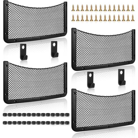 4er-Pack Auto-Aufbewahrungsnetz, Kofferraum-Aufbewahrungsnetz, groß, Auto-Taschen-Organizer-Tasche für Auto, Wohnmobil, Boot, Zuhause (42 x 21 cm (4 Stück)) (1/5)