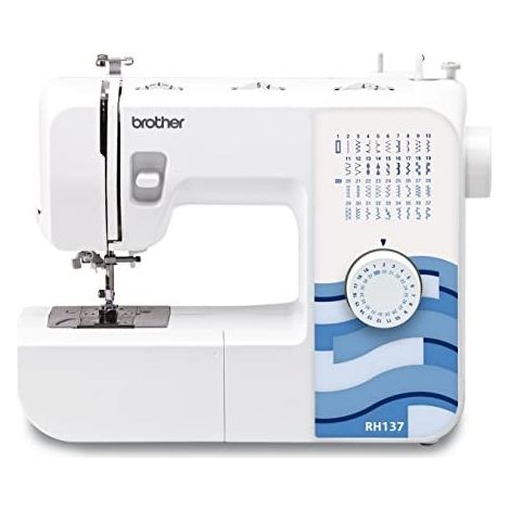 Brother RH137 Nähmaschine: Kreatives Nähen wird zur Passion, 51 W, Kunststoff, Weiß/Blau (1/5)