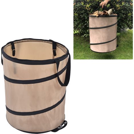 37.8L Poubelle Pliable Feuilles Ressort Acier Renforcé Tissu Oxford Conteneur Compact Petit Format