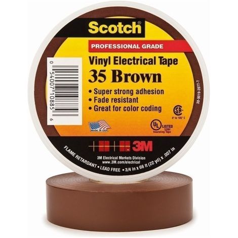 Cinta Aisl. 1,9Cmx20Mt Scotch® 35 Vinilo Marron 3M™