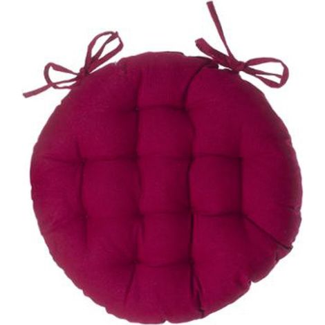 Galette de Chaise Ronde "Leana" 38cm Rouge