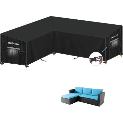Abdeckhaube für L-Form Lounge Sofa, wasserdicht, UV-beständig, 420D Oxford (1/5)