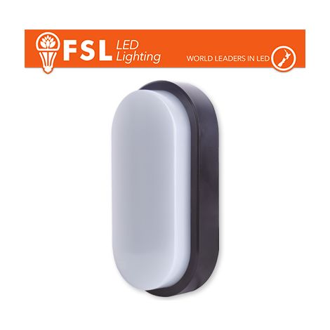 FSL Plafoniera LED ovale nera 15W-4000K IP54