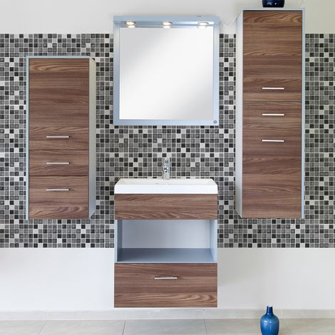 Sticker Mural Carrelage adhésif Cuisine Salle de Bain - 9 STICKERS CARRELAGES AZULEJOS MOSAÏQUES NUANCE DE GRIS - 9stickers20x20cm (1/5)