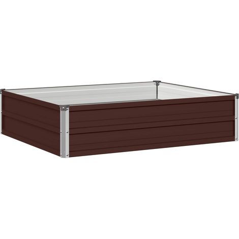 Hochbeet im Garten Braun 100 x 80 x 24 cm kaltgewalzter Stahl vidaXL
