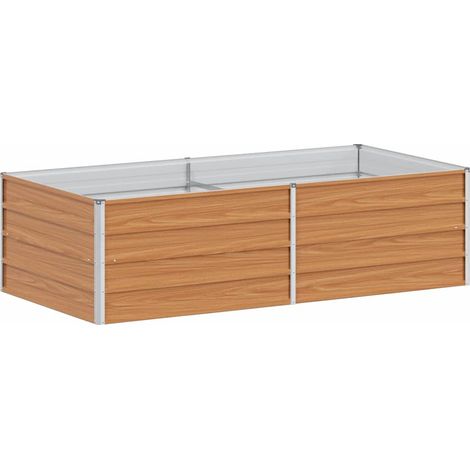Arriate elevado Marrón Claro 160 x 80 x 45 cm Acero Galvanizado vidaXL