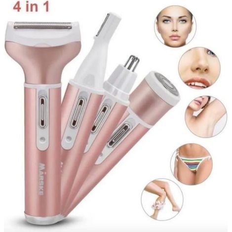 Tondeuse Bikini - Rasoir Électrique Femme 4 en 1 - Rechargeable USB - Pour Visage et Corps - 1 Pièce (1/4)