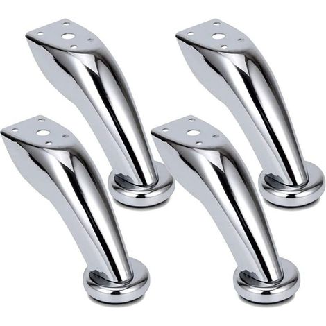 Dicke Sofabeine aus Edelstahl, 4er-Set Möbelbeine, Chrom-Finish, Möbelbeine für Kleiderschränke, Betten, Sofas, Stühle, Hocker, Schränke