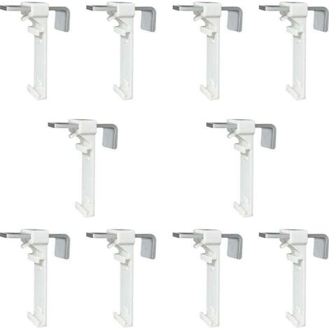 Lot de 10 supports de serrage pour store enrouleur double, store double sans perçage, à clipser et à coller, comme accessoire de rechange pour la fixation sur une fenêtre en PVC fixe