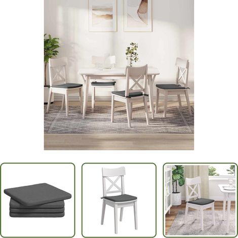 Wohnzimmer -  Sitzkissen 4 pcs Dunkelgrau 40 x 40 x 3 cm Stoff
