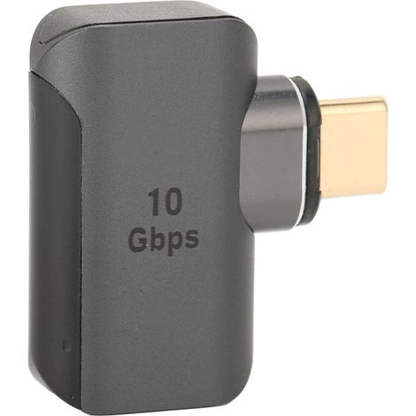 Adaptateur magnétique USB-C vers USB 3.1 24 broches compatible 4K/8K 60 Hz HDR, gris foncé, coudé, pour ordinateurs portables et tablettes. (1/5)