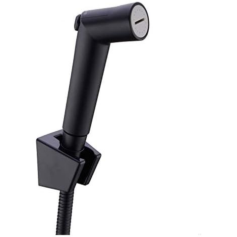 Ensemble de pulvérisateur bidet toilette (avec support et tuyau), douche musulmane, rinçage des couches en tissu, Kit Shattaf, noir mat Noir - (1/5)
