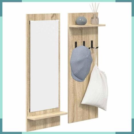 874525 Porte-manteau mural avec étagère Chêne Sonoma 70 x 10 x 90 cm (1/5)