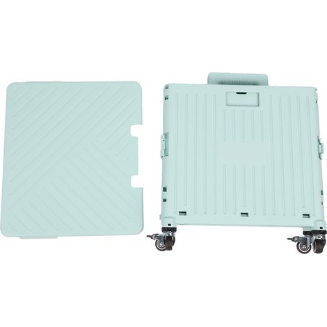 Chariot utilitaire pliable, poignée télescopique, rangement polyvalent et pratique, caisse roulante portable, chariot à main avec roues pour l'extérieur, vert (1/5)
