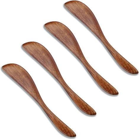 Juego de 4 saleros de madera para mantequilla, mermelada, queso y más (1/5)