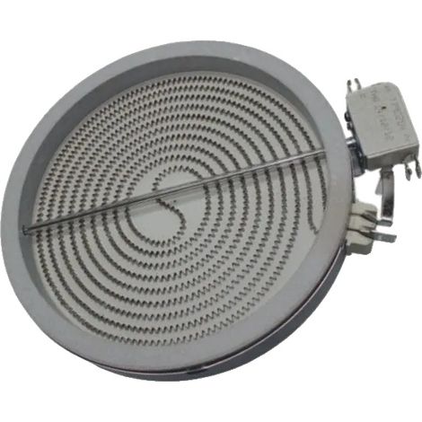 Elemento calefactor de vitrocerámica, diámetro exterior 200 mm, diámetro interior 180 mm, potencia 2000 W, voltaje 230 V, quemador mediano.