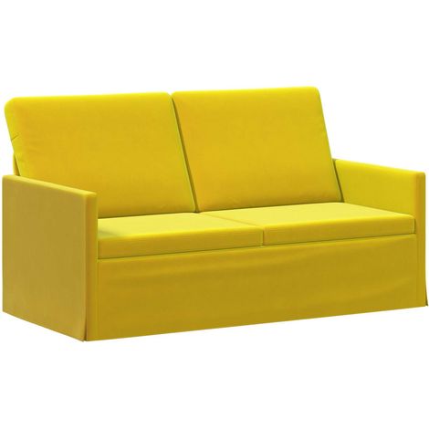 2 Seater Sofa Yellow 150 x 81 x 82 cm Velvet vidaXL