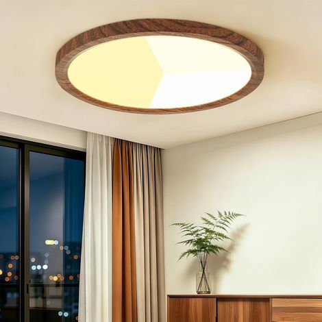 LED Ceiling Light 24 W Diameter 30 cm 3 Colours Walnut Wood (1/5)