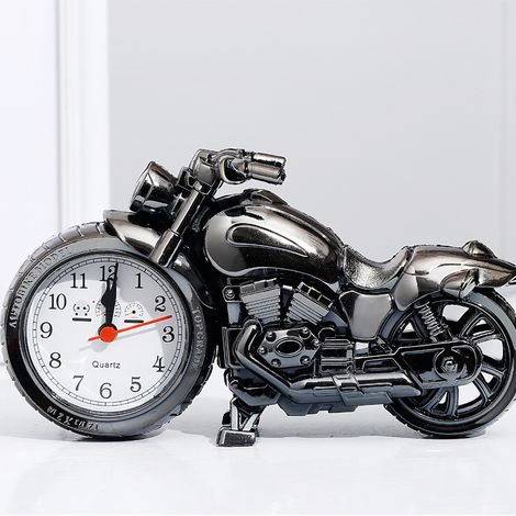 MINKUROW Sveglia Creativa A Forma Di Moto Retrò Per Casa E Ufficio, Sveglia Per Moto Vintage (Grigio) (1/5)