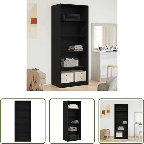 Rangement chambre - Armoire Chêne noir 80 x 50 x 200 cm Bois d'ingénierie (1/5)