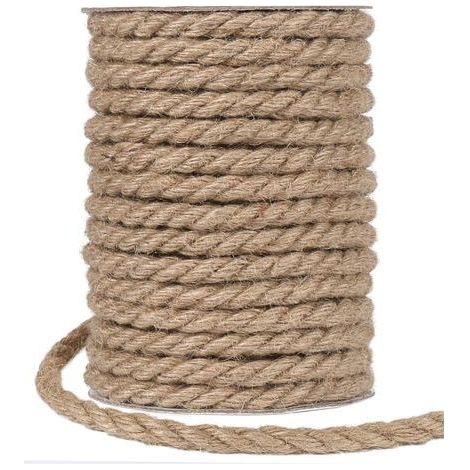 TAISHENGDA-Jute Ficelle 20 M De Corde De Jute Épaisse 10 Mm De Ficelle De Chanvre Pour Emballage, Décoration De La Maison, Jardinage (1/5)