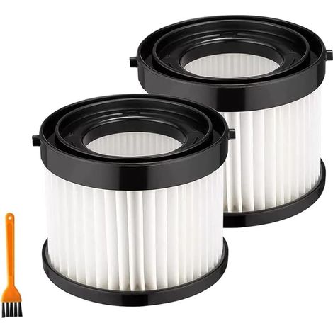 Lot de 2/4 filtres à cartouche HEPA 49-90-1951, filtres de rechange pour aspirateurs compacts Milwaukee 49-90-0160 0882-20, avec brosse de nettoyage (lot de 2) (1/5)