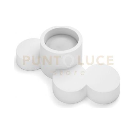 CHIO lampada da soffitto 1 Luce tonda attacco GX53 in gesso bianco 24,5cm