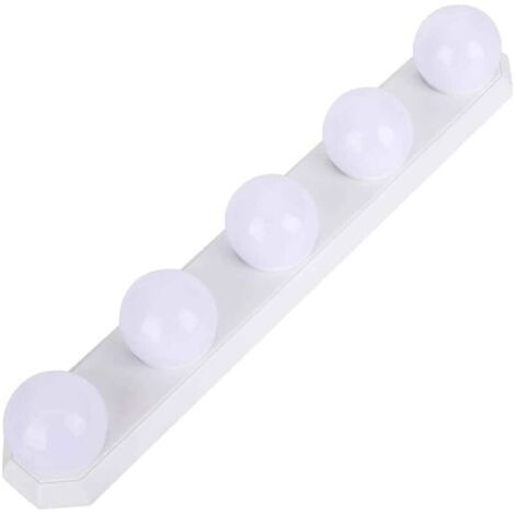 BUNTHAUS Lampe LED pour miroir de courtoisie, USB, intensité variable, 3 couleurs, avec 5 ampoules et câble USB, pour bricolage (1/5)